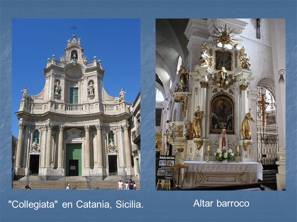Collegiata en Catania, Sicilia. Altar barroco