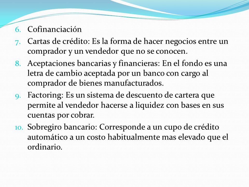6. Cofinanciación 7.