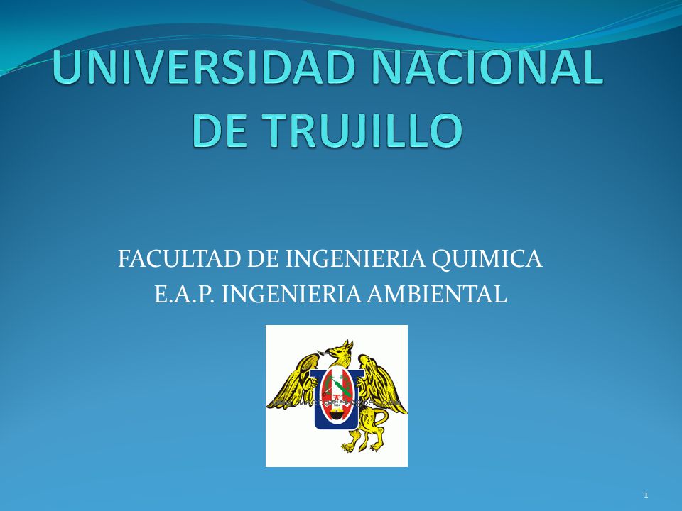 FACULTAD DE INGENIERIA QUIMICA E.A.P. INGENIERIA AMBIENTAL 1