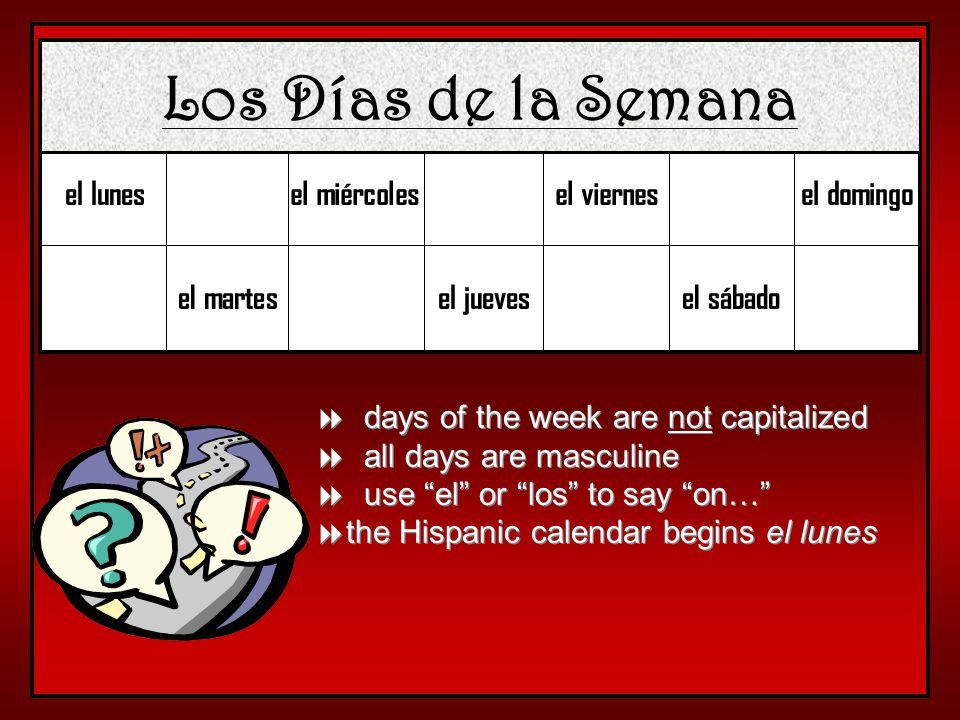 El Calendario Español Español