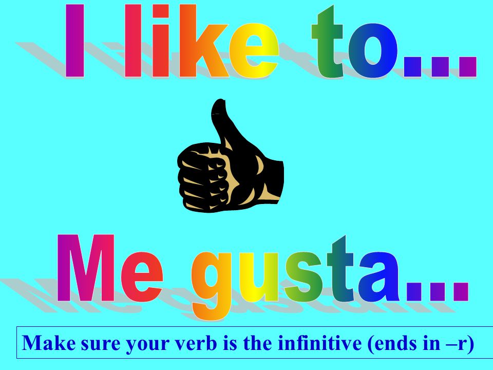 Make sure your verb is the infinitive (ends in –r)