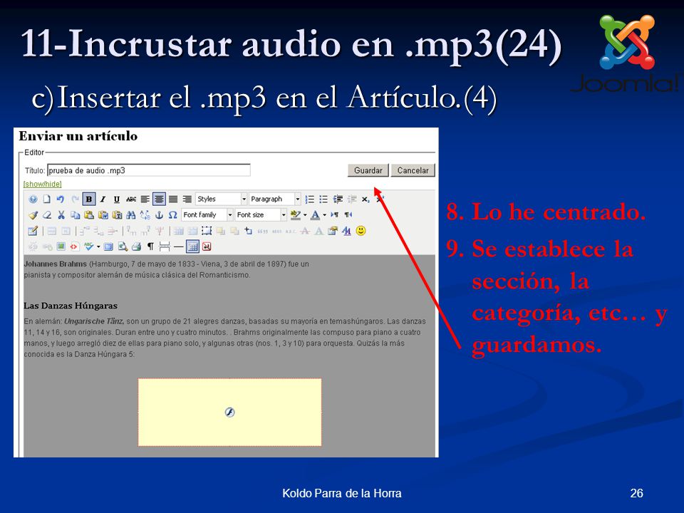 26Koldo Parra de la Horra 11-Incrustar audio en.mp3(24) 8.Lo he centrado.