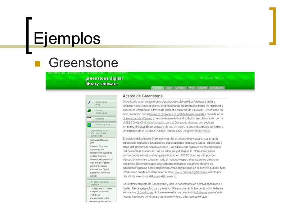 Ejemplos Greenstone