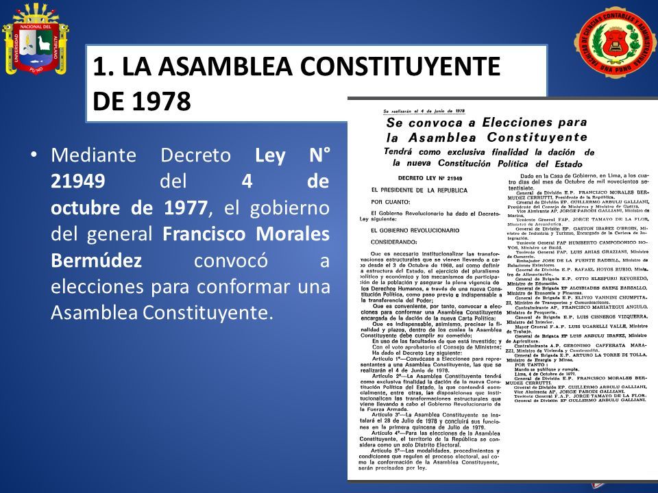 Constitucion Politica De La Asamblea Constituyente De 1978 Mediante