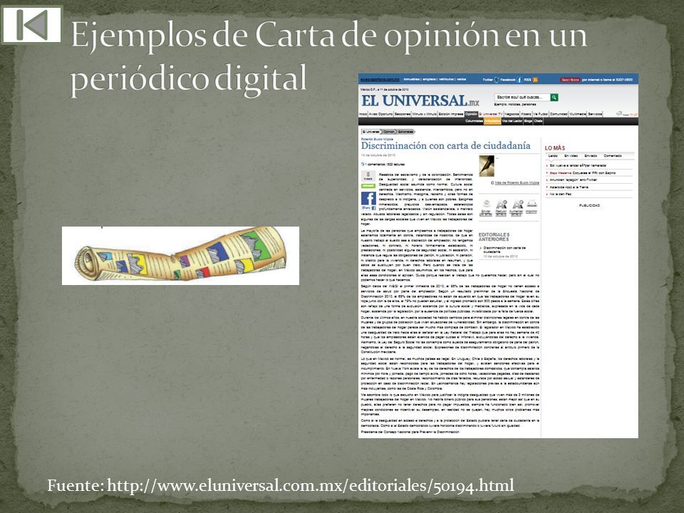 Caracteristicas Carta De Opinion 1 La Carta Segun Su Uso La