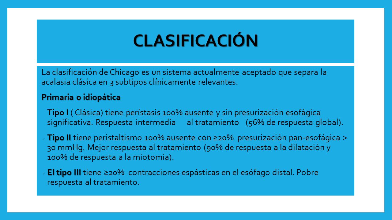 ACALASIA Relajación incompleta o ausente de la LES y la aperistalsis del cuerpo esofágico