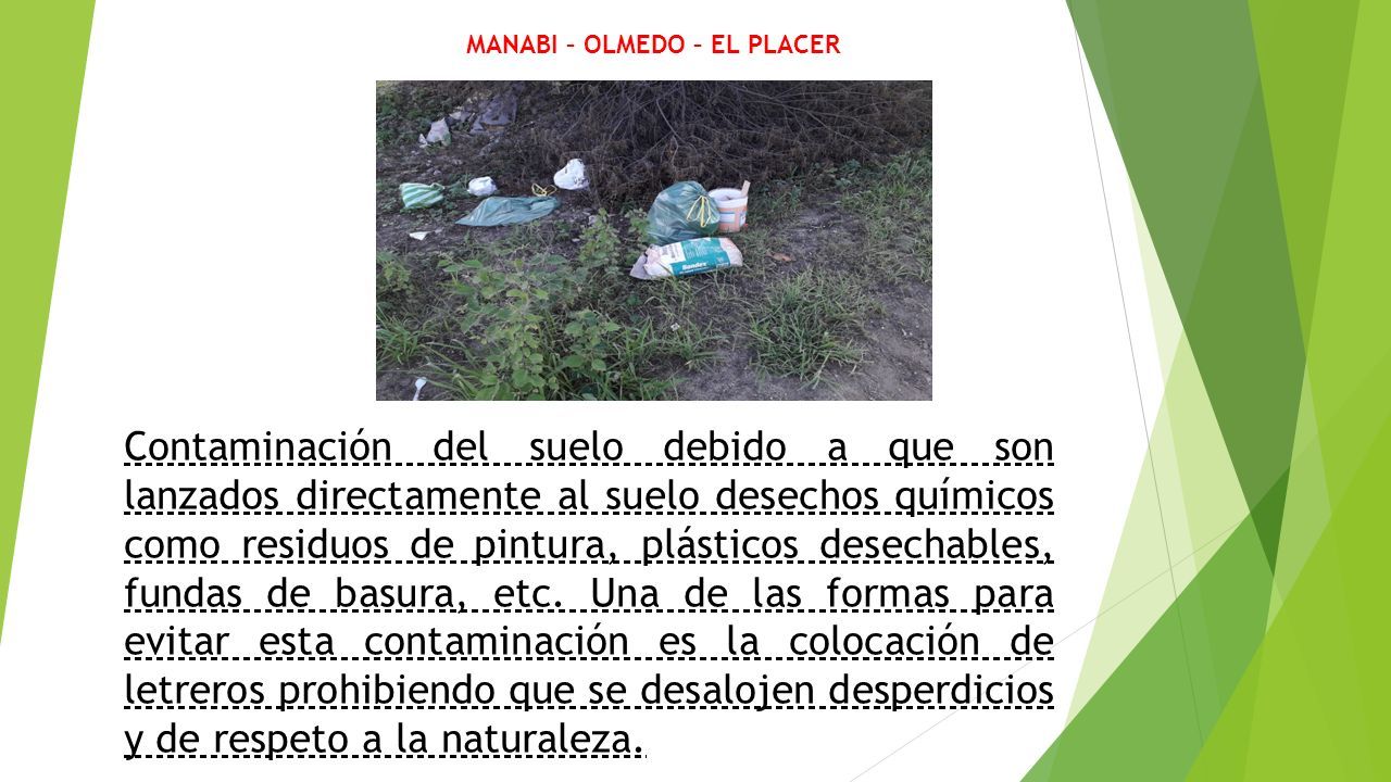 Manabi Olmedo El Placer Contaminaci N Del Suelo Debido A Que Son Lanzados Directamente Al