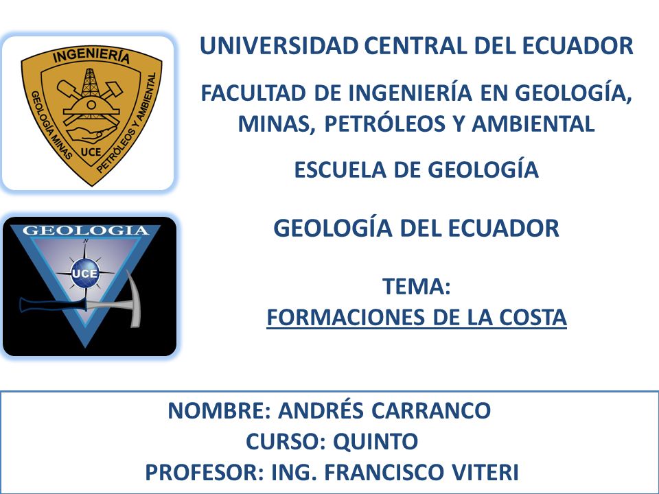 Universidad Central Del Ecuador Facultad De Ingenieria En Geologia