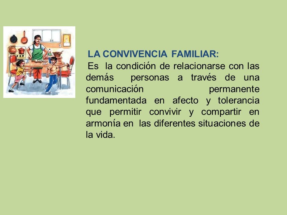 La Convivencia Familiar Es La Condici O N De Relacionarse Con Las Dem A S Personas A Trav E S De Una Comunicaci O N Permanente Fundamentada En Afecto Ppt Descargar