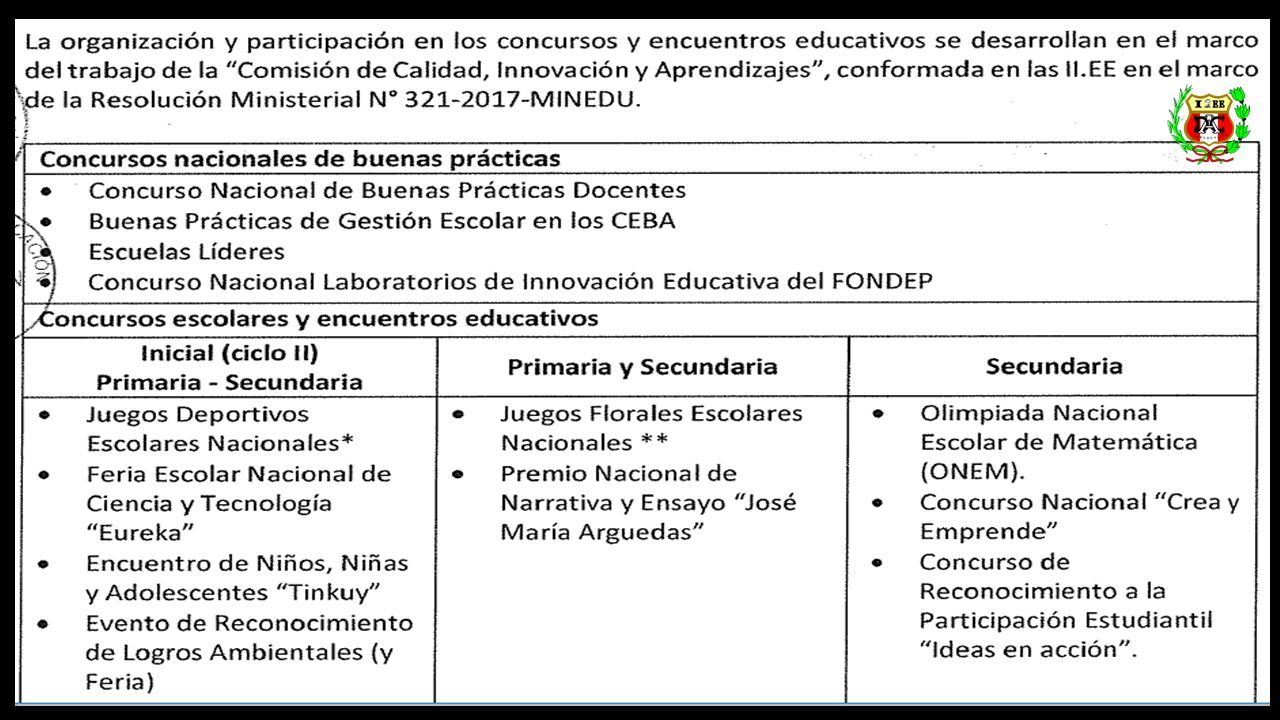 ORIENTACIONES PARA EL DESARROLLO DEL AÑO ESCOLAR 2019 RM N° MINEDU Lic ...