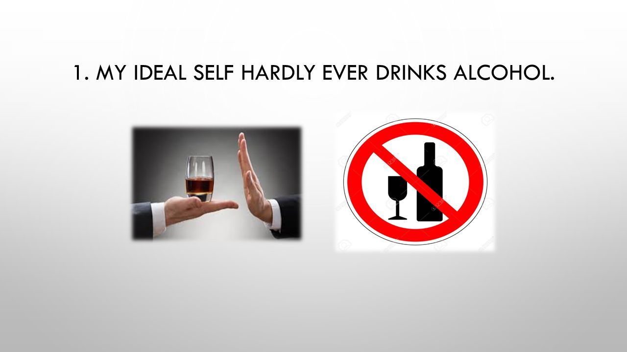 1. MY IDEAL SELF HARDLY EVER DRINKS ALCOHOL.