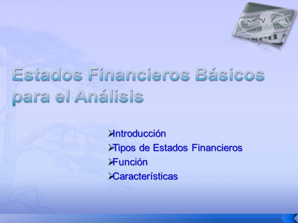 Introducción Tipos De Estados Financieros Función Características ...