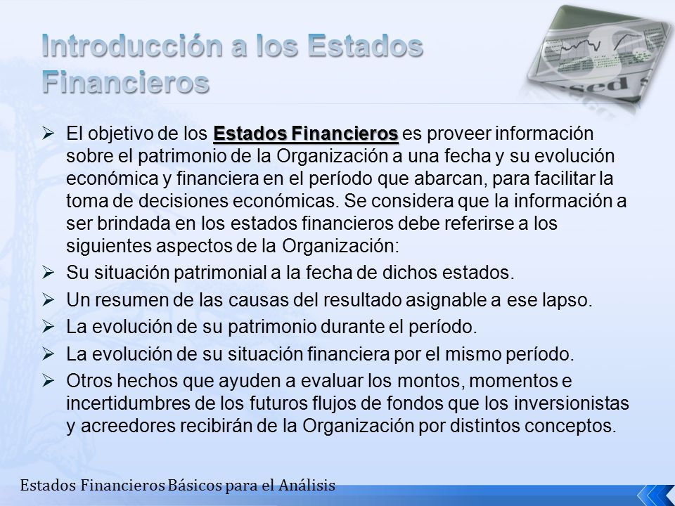 Introducción Tipos De Estados Financieros Función Características ...