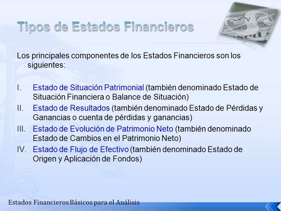 Introducción Tipos De Estados Financieros Función Características ...