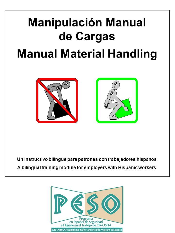 Manipulación Manual De Cargas Manual Material Handling Un Instructivo ...