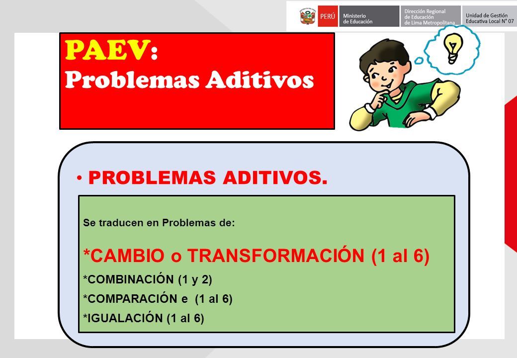 PAEV PROBLEMAS ARITMÉTICOS DE ENUNCIADO VERBAL 2 clases 1.