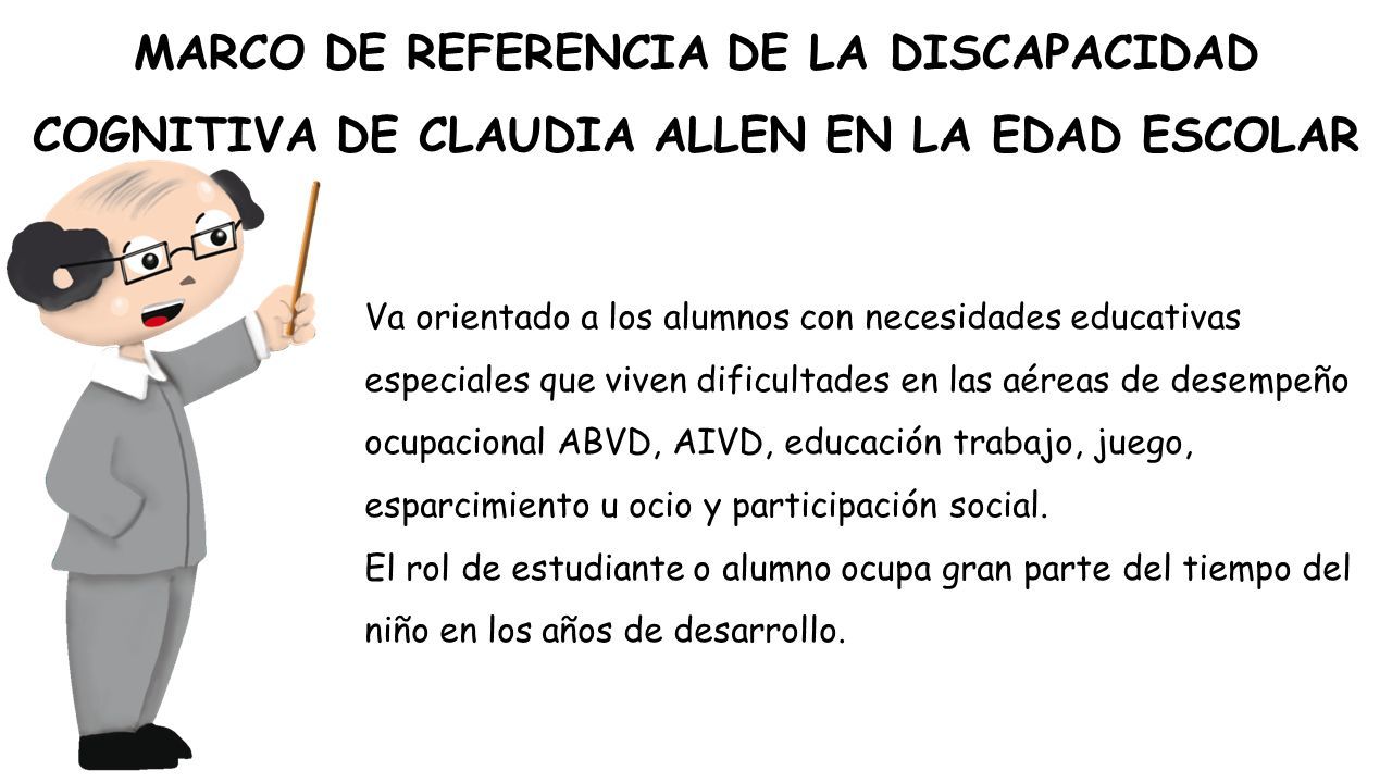 Marco de Referencia de la Discapacidad Cognitiva de Claudia Allen REPÚBLICA  BOLIVARIANA DE VENEZUELA MINISTERIO DEL PODER POPULAR PARA LA EDUCACIÓN  UNIVERSITARIA. - ppt descargar